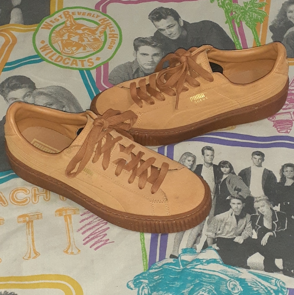 Puma Suede Speckled Classic Camel Ladies 9.5 Shoes Sneakers Trainers